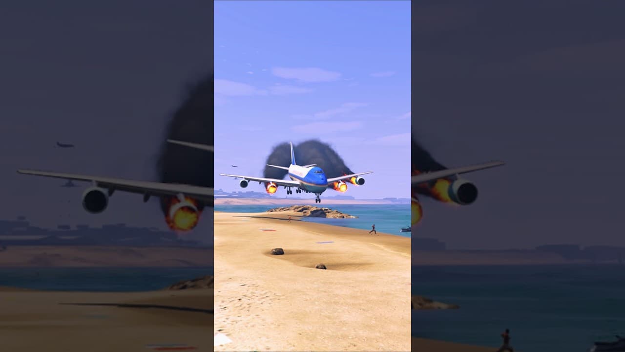 Emergency Landing on Sea After Aircraft Engine Caught Fire | Grand Theft Auto V ||