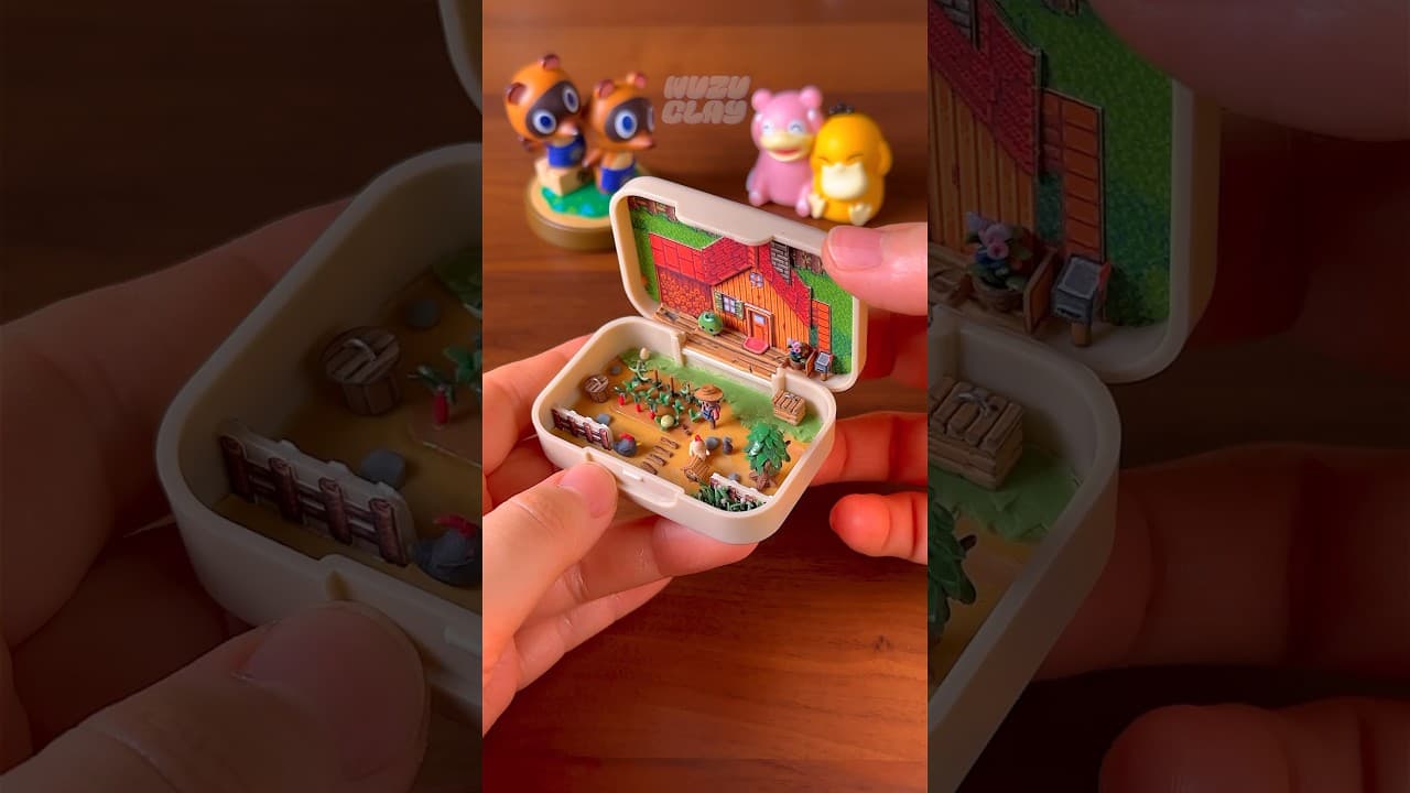 I made a tiny Stardew Valley farm in a lens case