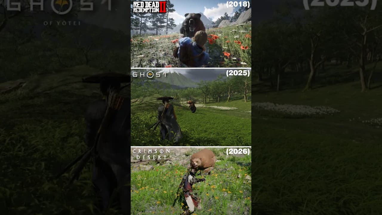 Bear Attack Comparison: Red Dead Redemption 2 vs Ghost of Yotei vs Crimson Desert